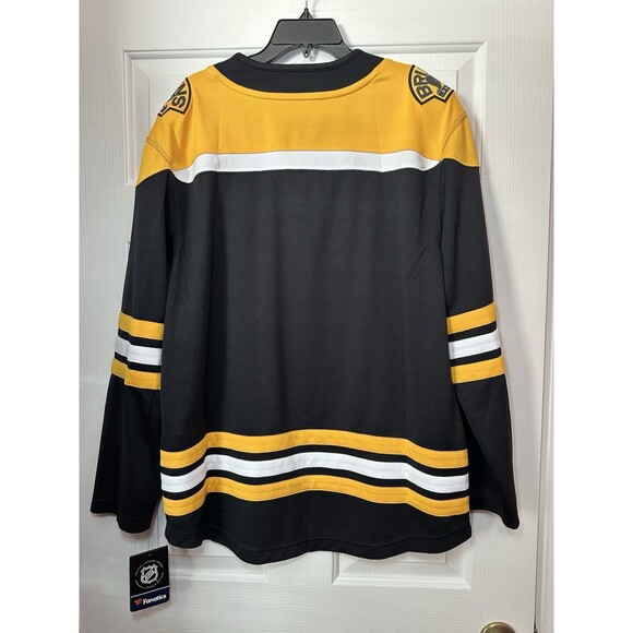 Size M Fanatics NHL Boston Bruins Breakaway Home Hockey Jersey Mens Black NEW - Picture 2 of 4